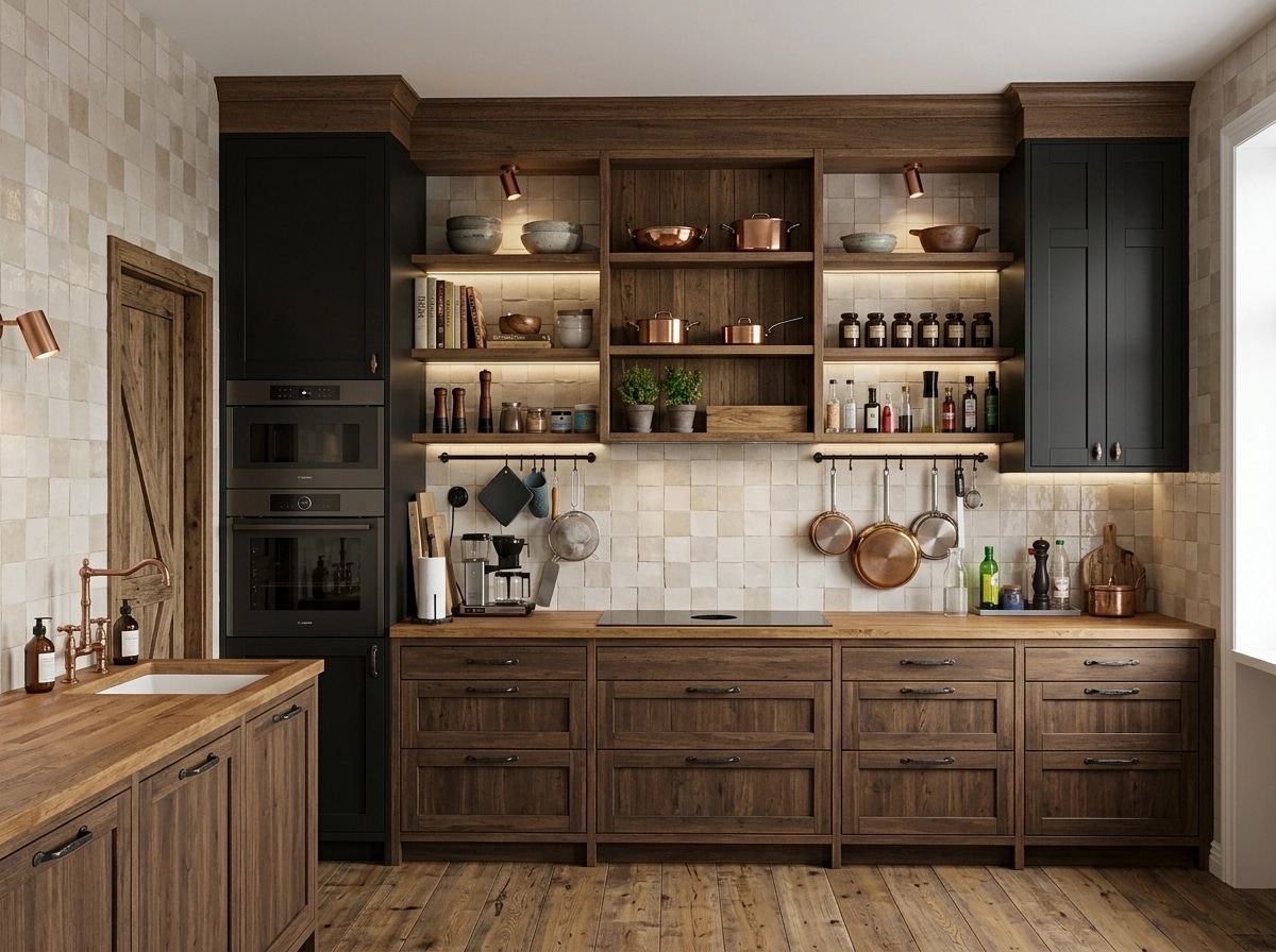 Design de interiores em estilo Rustic — Cozinha por GenRoom AI