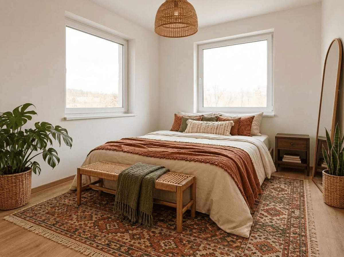 Bohemian Bedroom design — interior photo by GenRoom AI