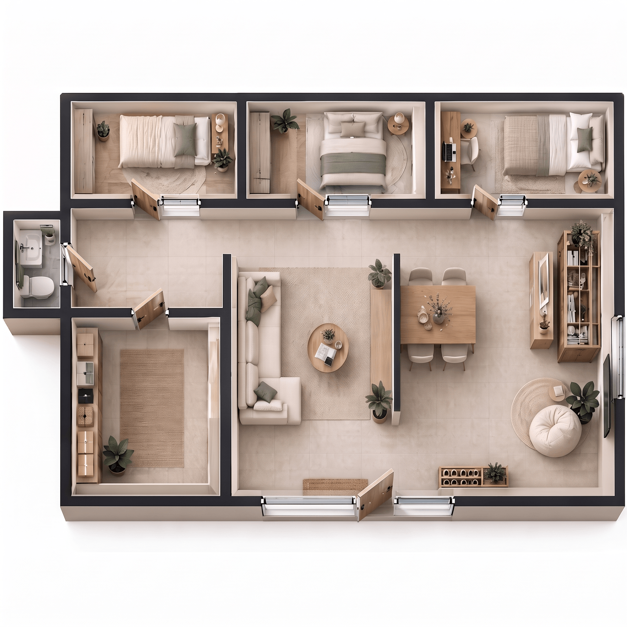 Minimalism Living Room design — interior photo by GenRoom AI