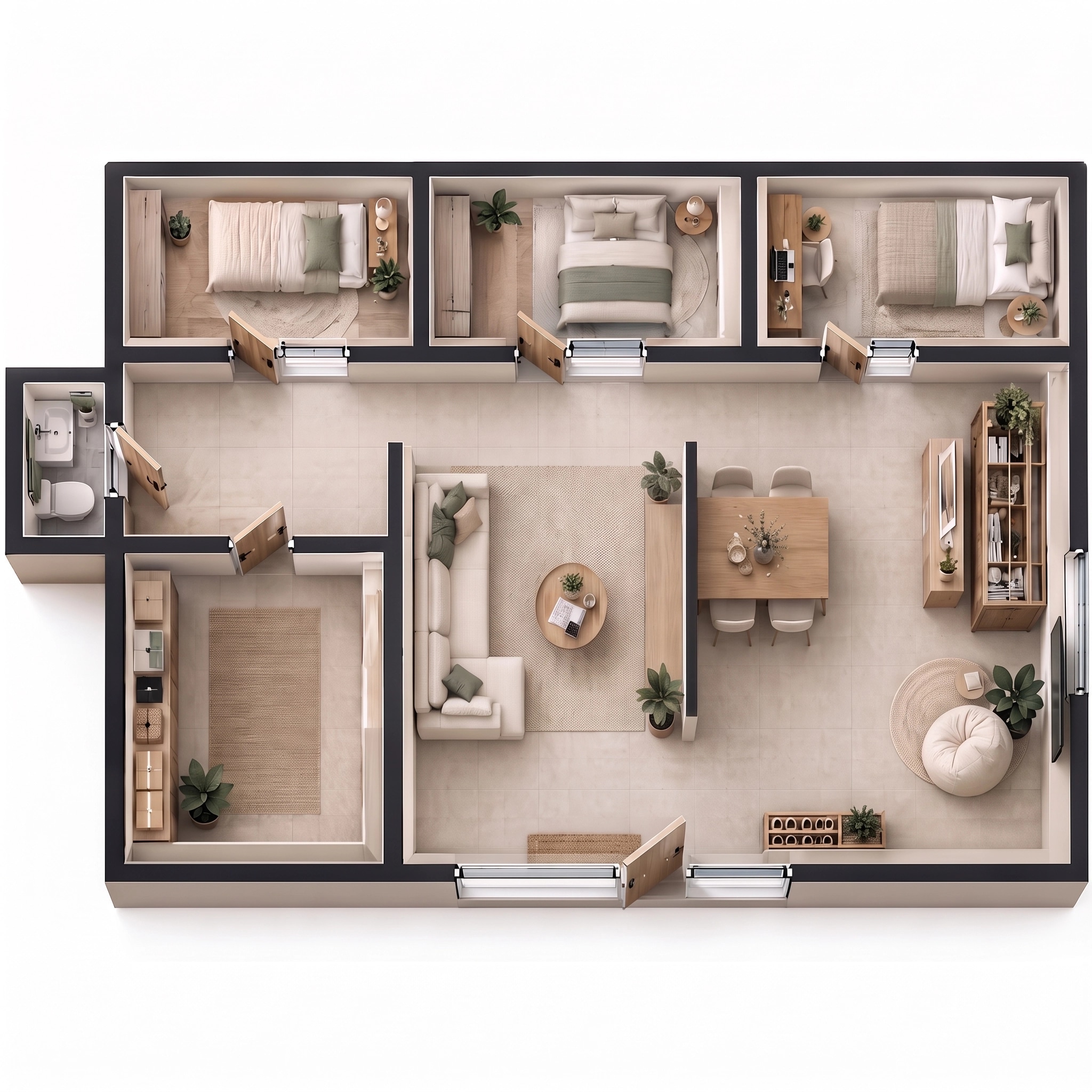 Interior design in Minimalism style — Living Room by GenRoom AI