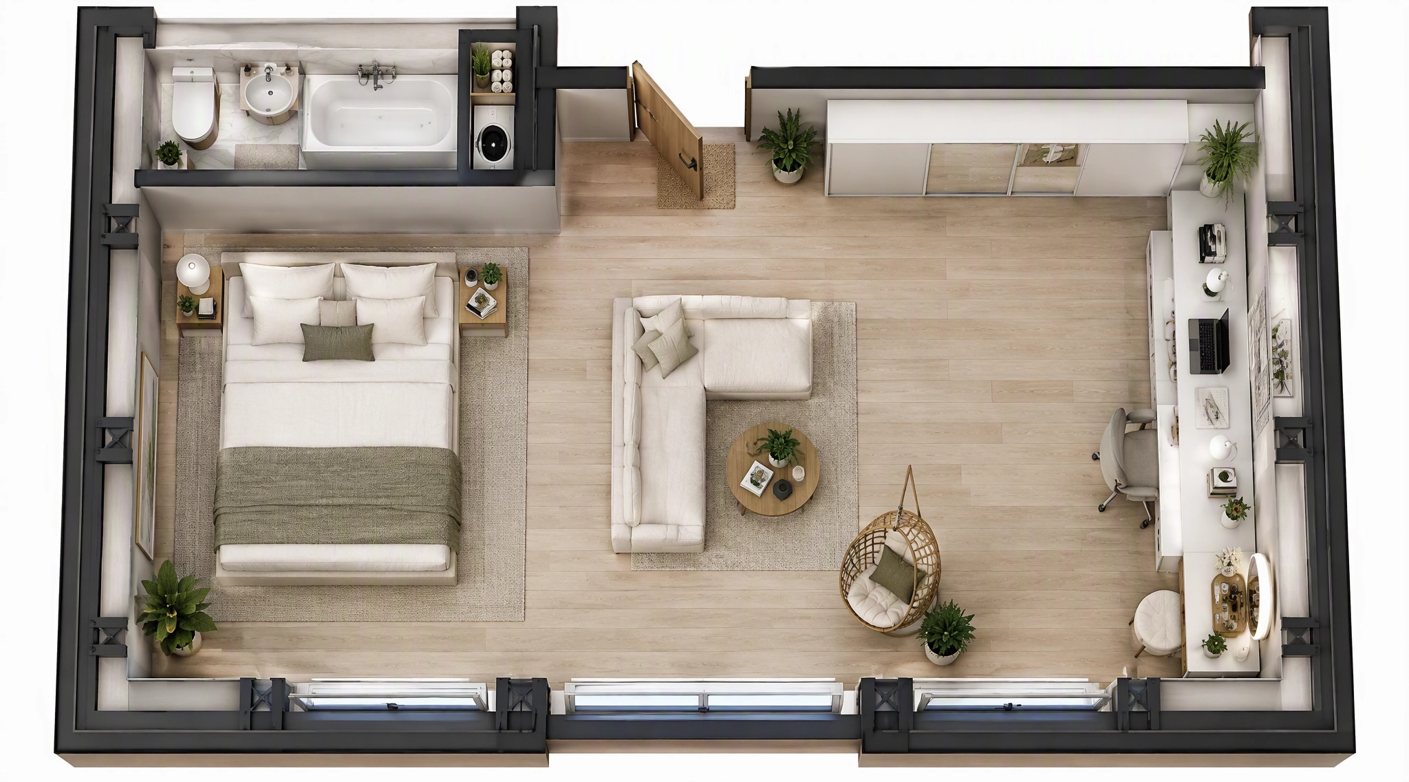 Minimalism Living Room design — interior photo by GenRoom AI