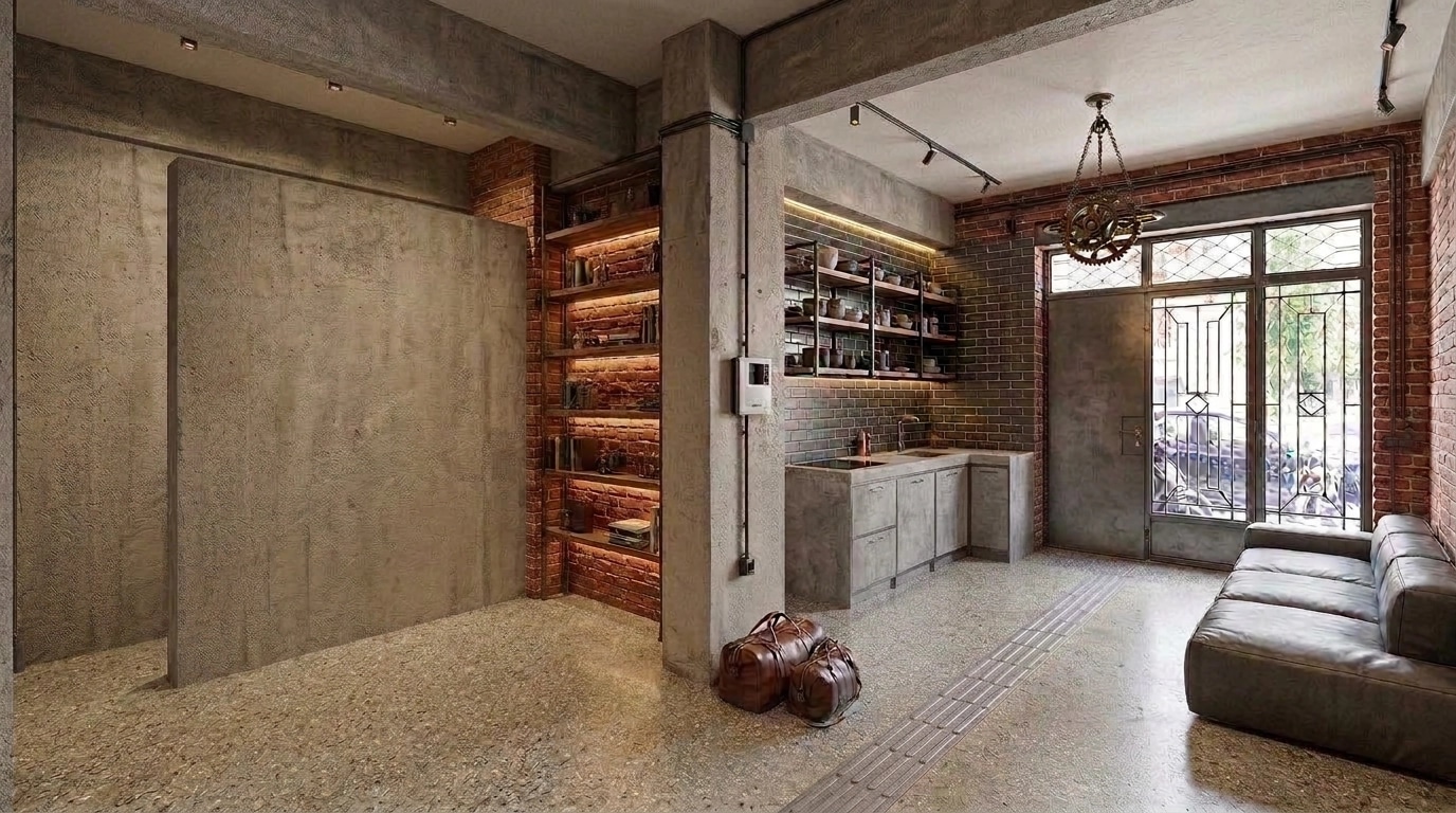 Interior design in Loft / Industrial style — studio by GenRoom AI