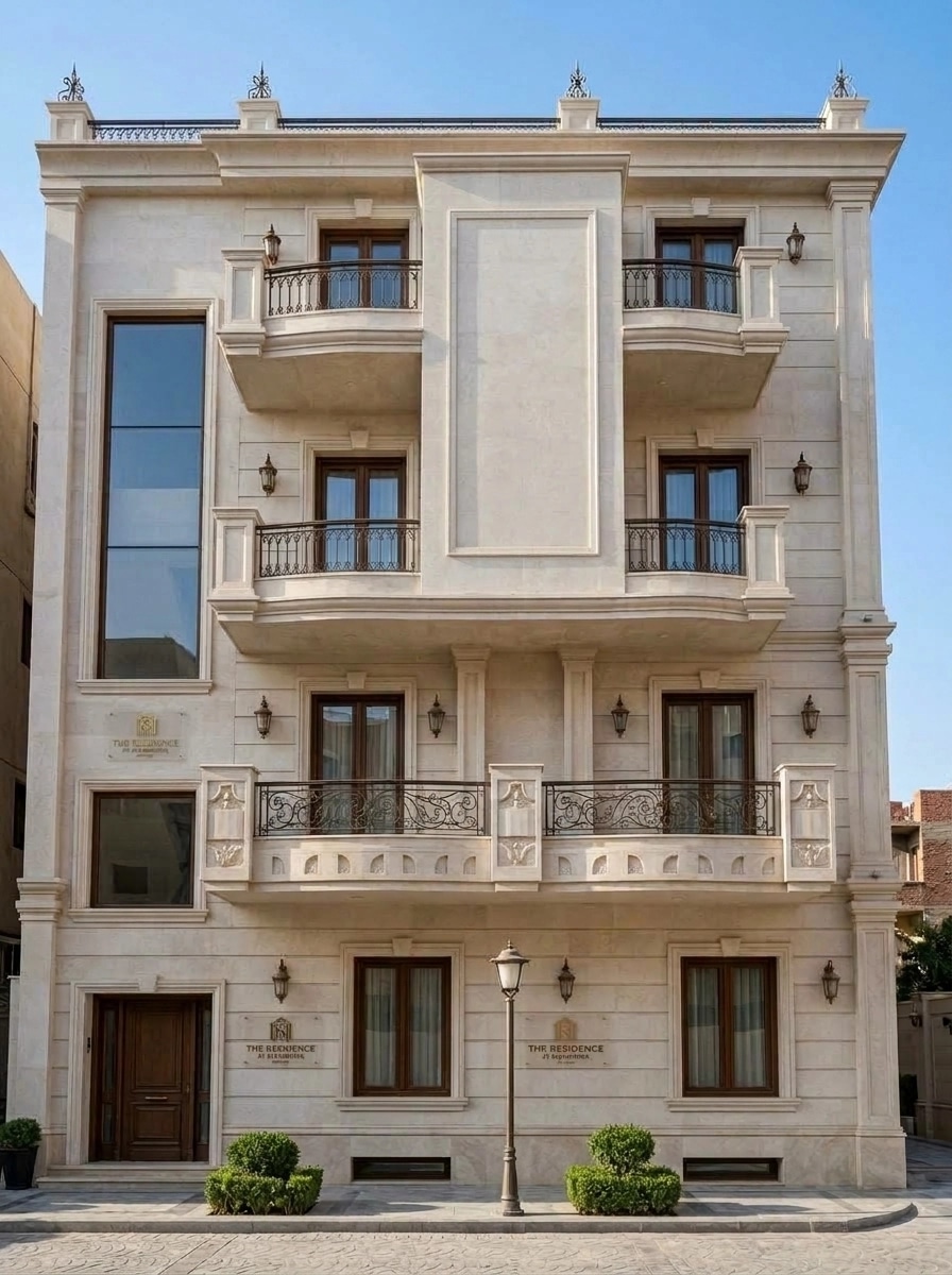 Neoclassic Facade Fachada design — facade photo by GenRoom AI