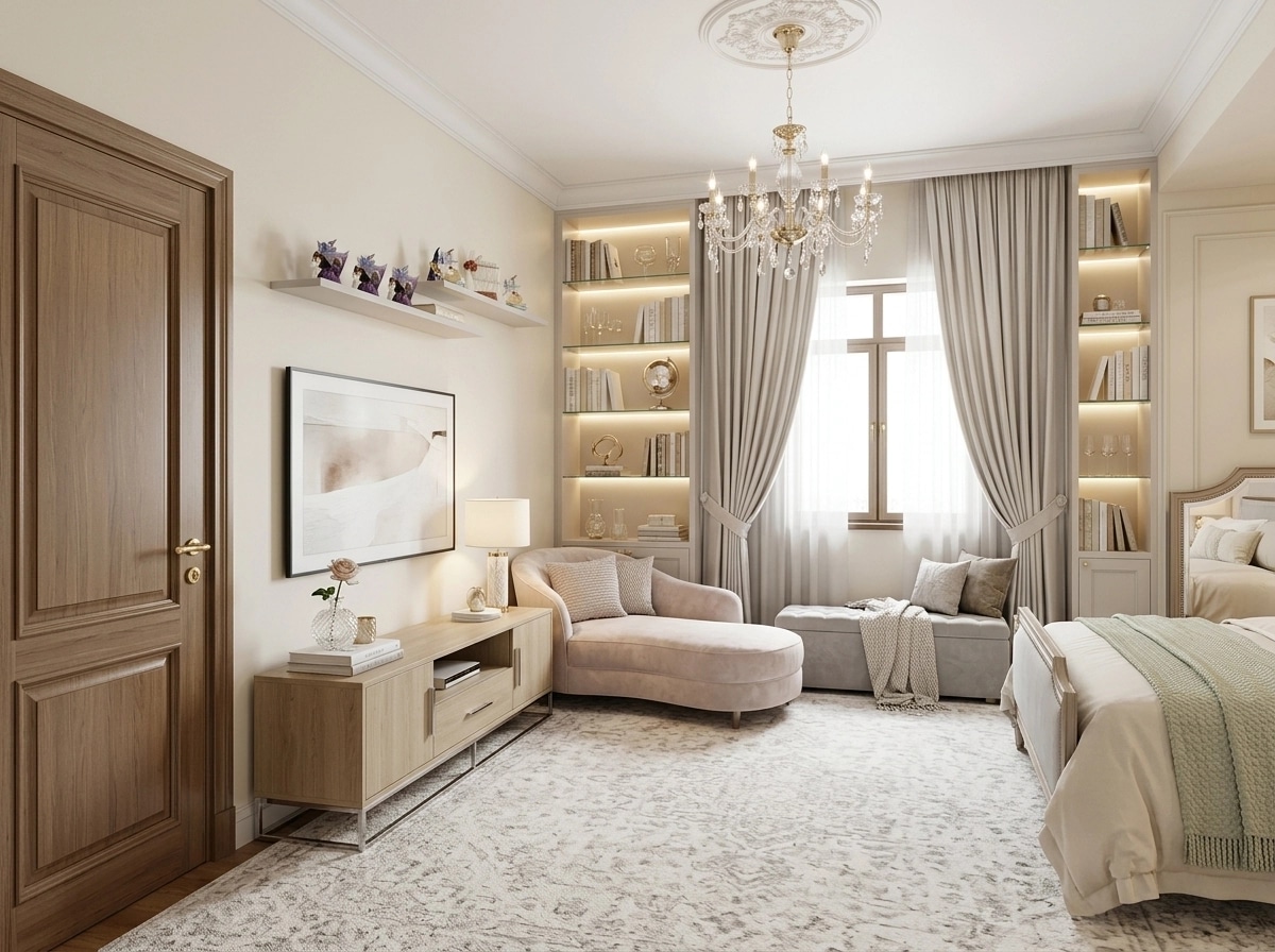 Transitional Bedroom design — interior photo by GenRoom AI