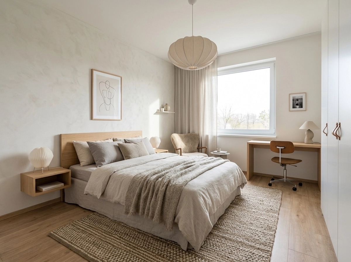 Scandinavian Bedroom design — interior photo by GenRoom AI