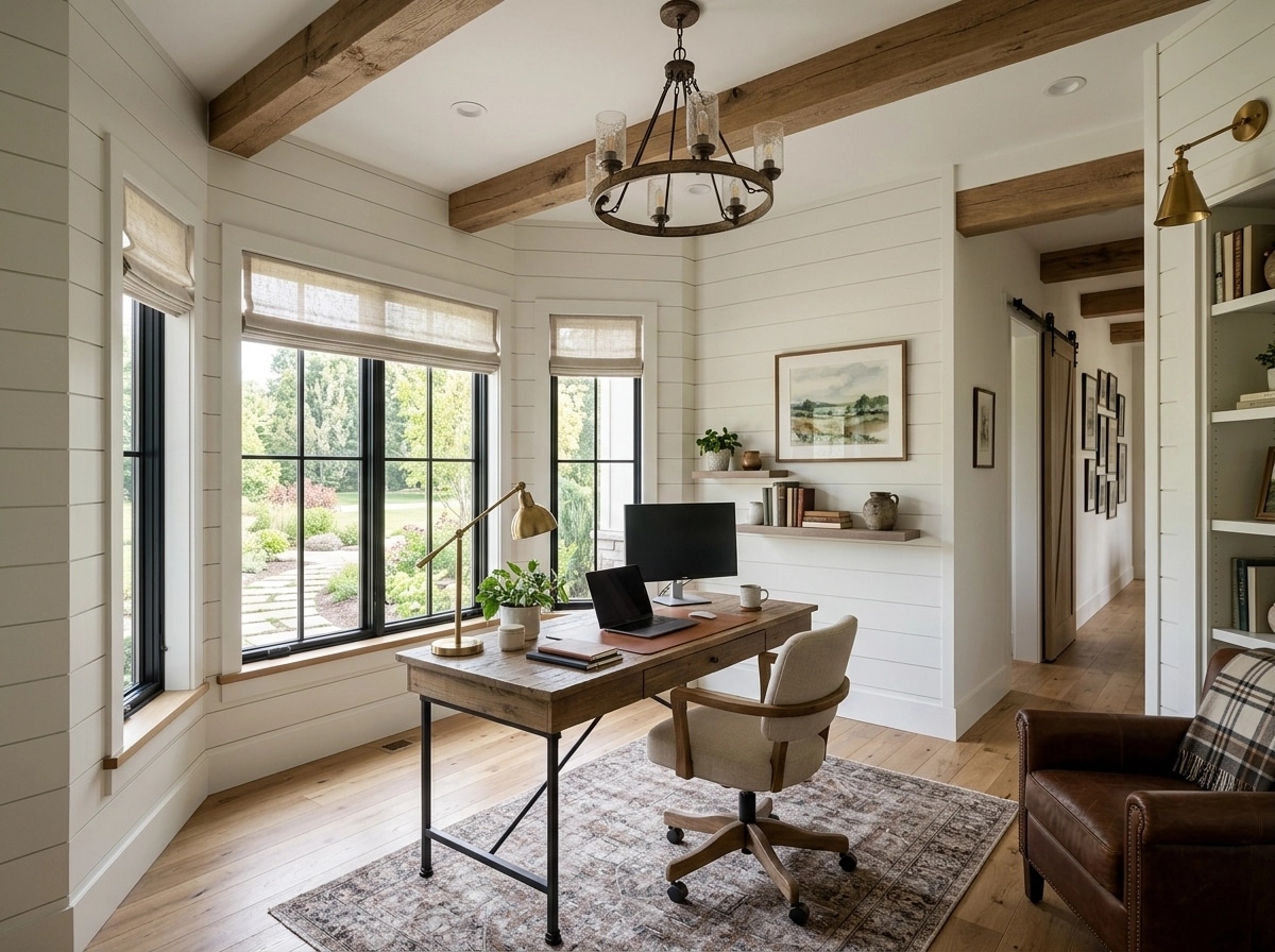 Interior design in Modern Farmhouse style — home_office by GenRoom AI