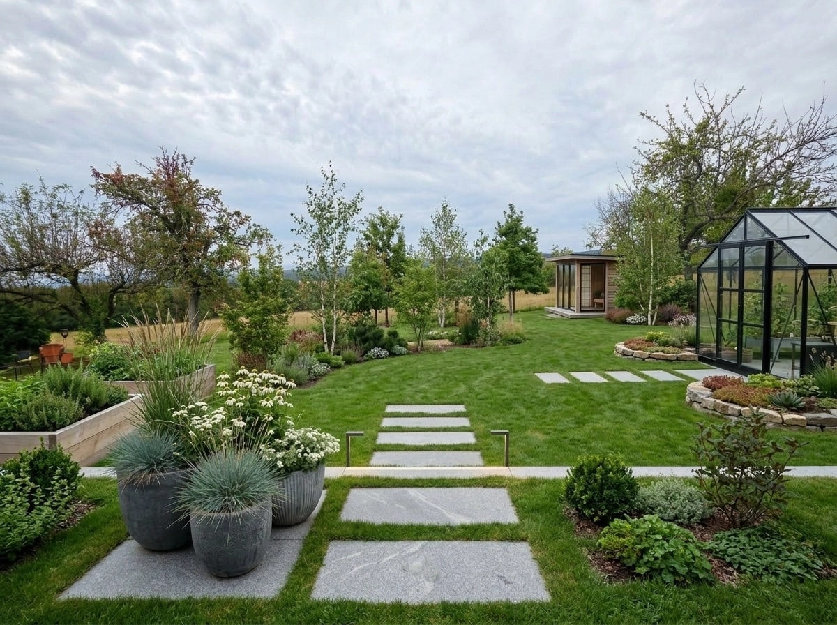 Landscape design in Scandinavian Garden style — Yard by GenRoom AI