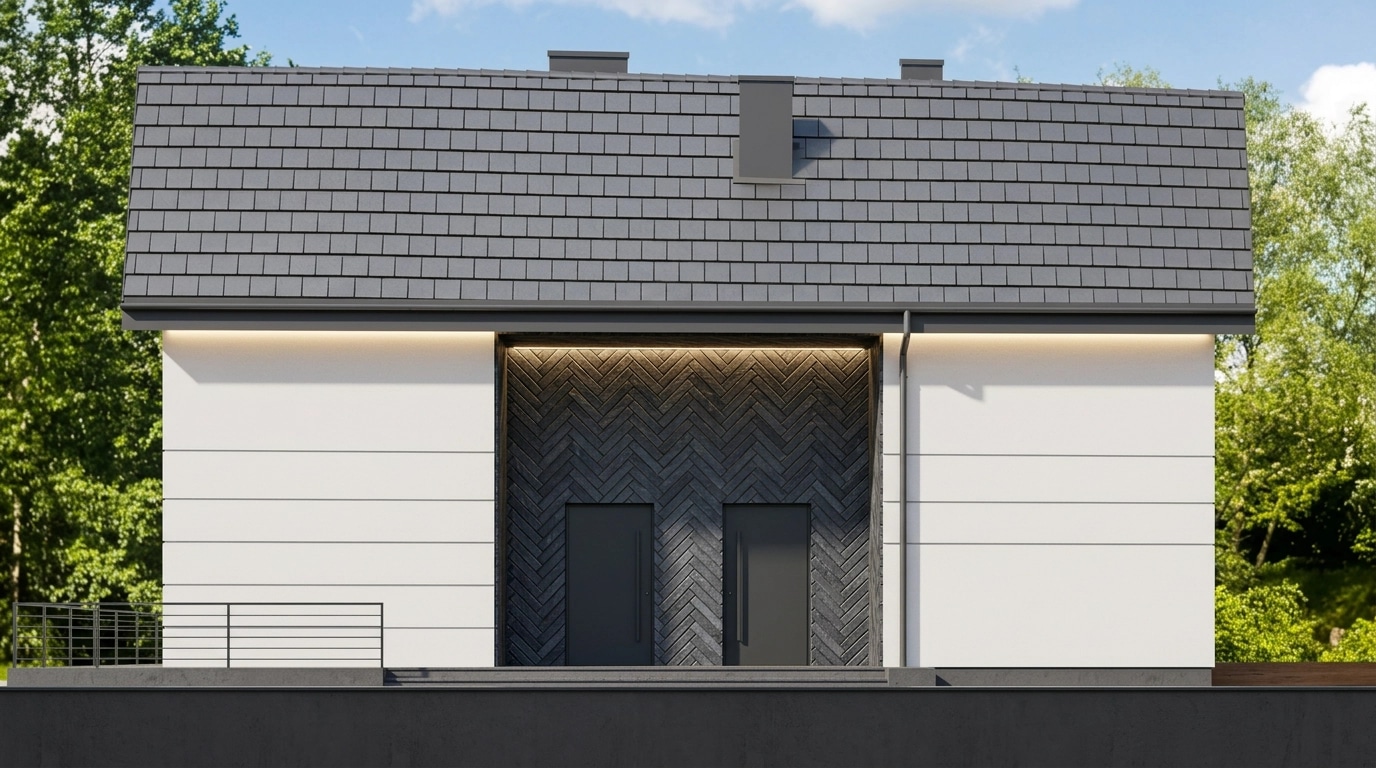 Facade design in Minimalist Facade style — photo by GenRoom AI