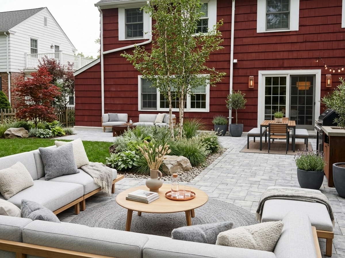 Landscape design in Scandinavian Garden style — Yard by GenRoom AI
