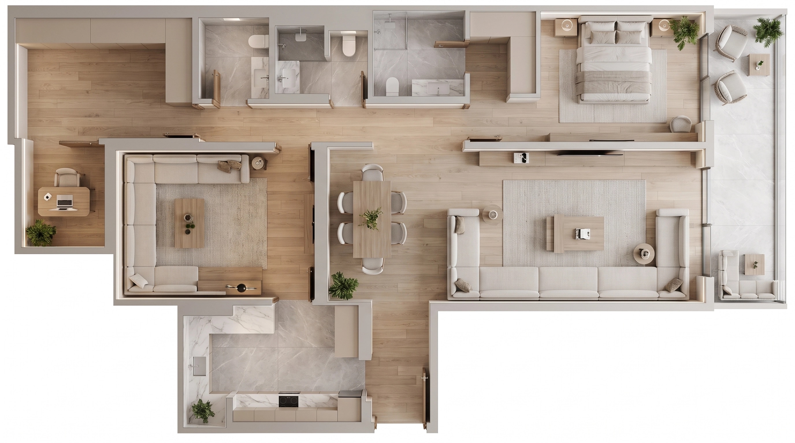 Minimalism Living Room design — interior photo by GenRoom AI