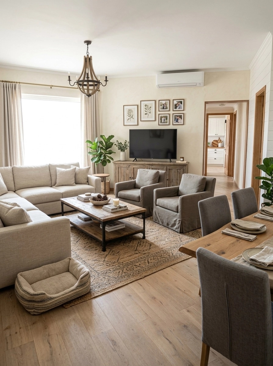 Modern Farmhouse Living Room design — interior photo by GenRoom AI