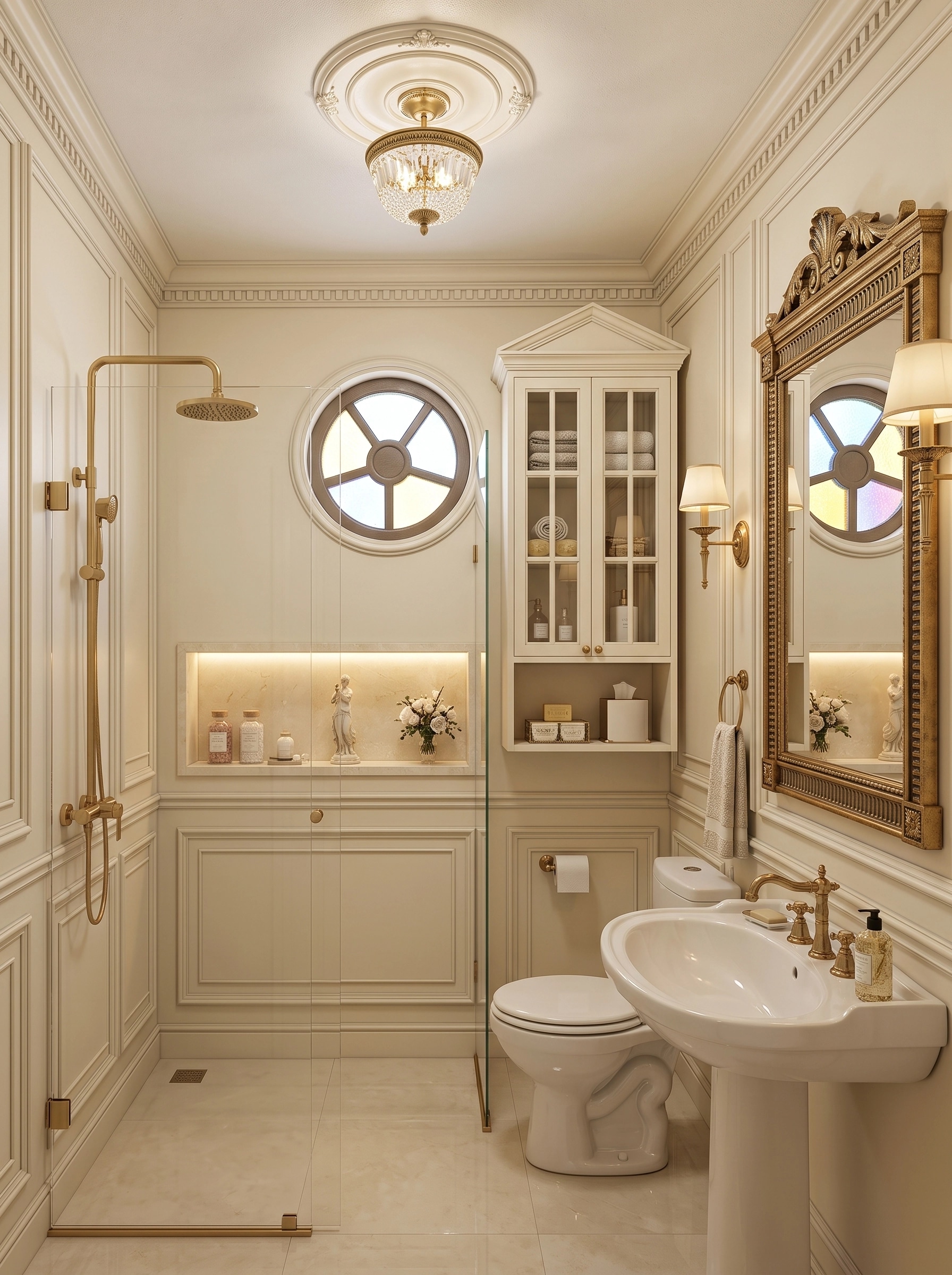 Interior design in Neoclassic style — Bathroom by GenRoom AI