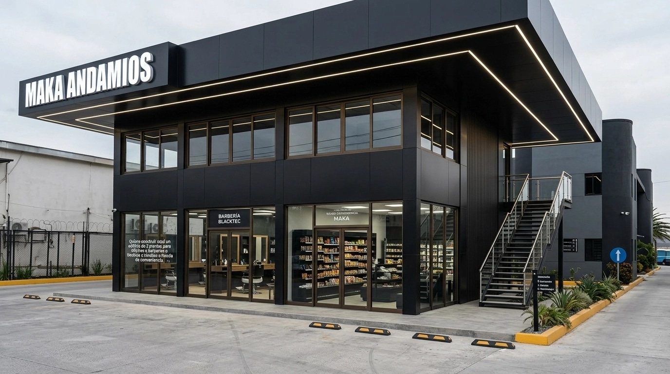Facade design in Blacktec Facade style — Facade by GenRoom AI