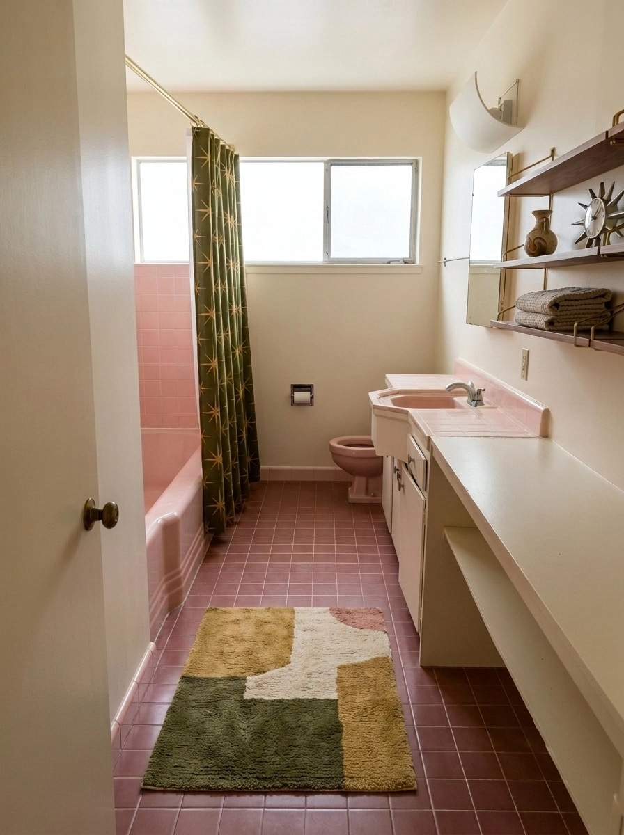 Interior design in Mid-Century Modern style — Bathroom by GenRoom AI