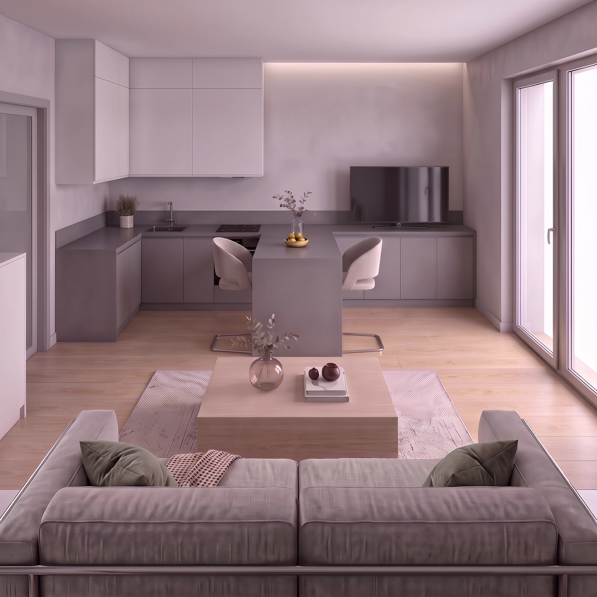 Interior design in Minimalism style — Living Room by GenRoom AI