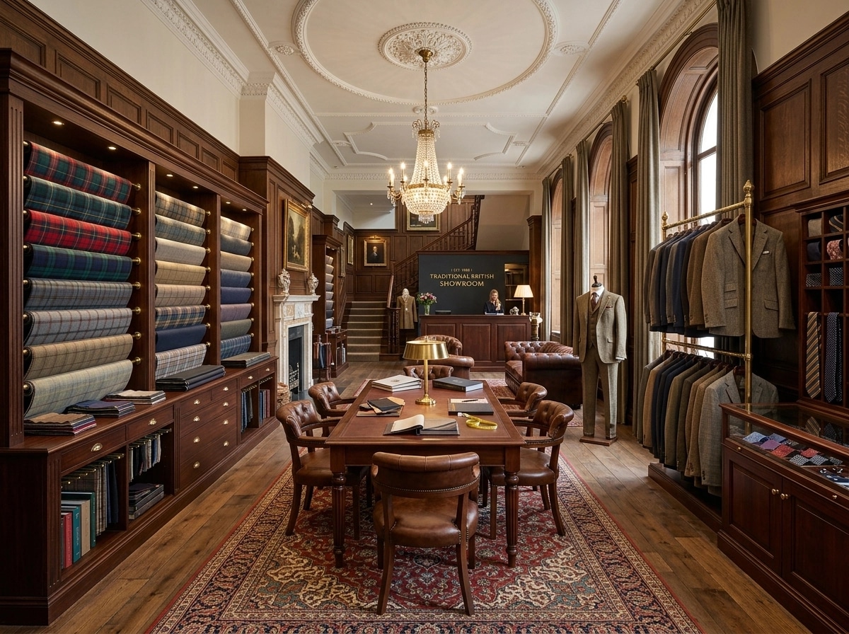 Interior design in British style — showroom by GenRoom AI