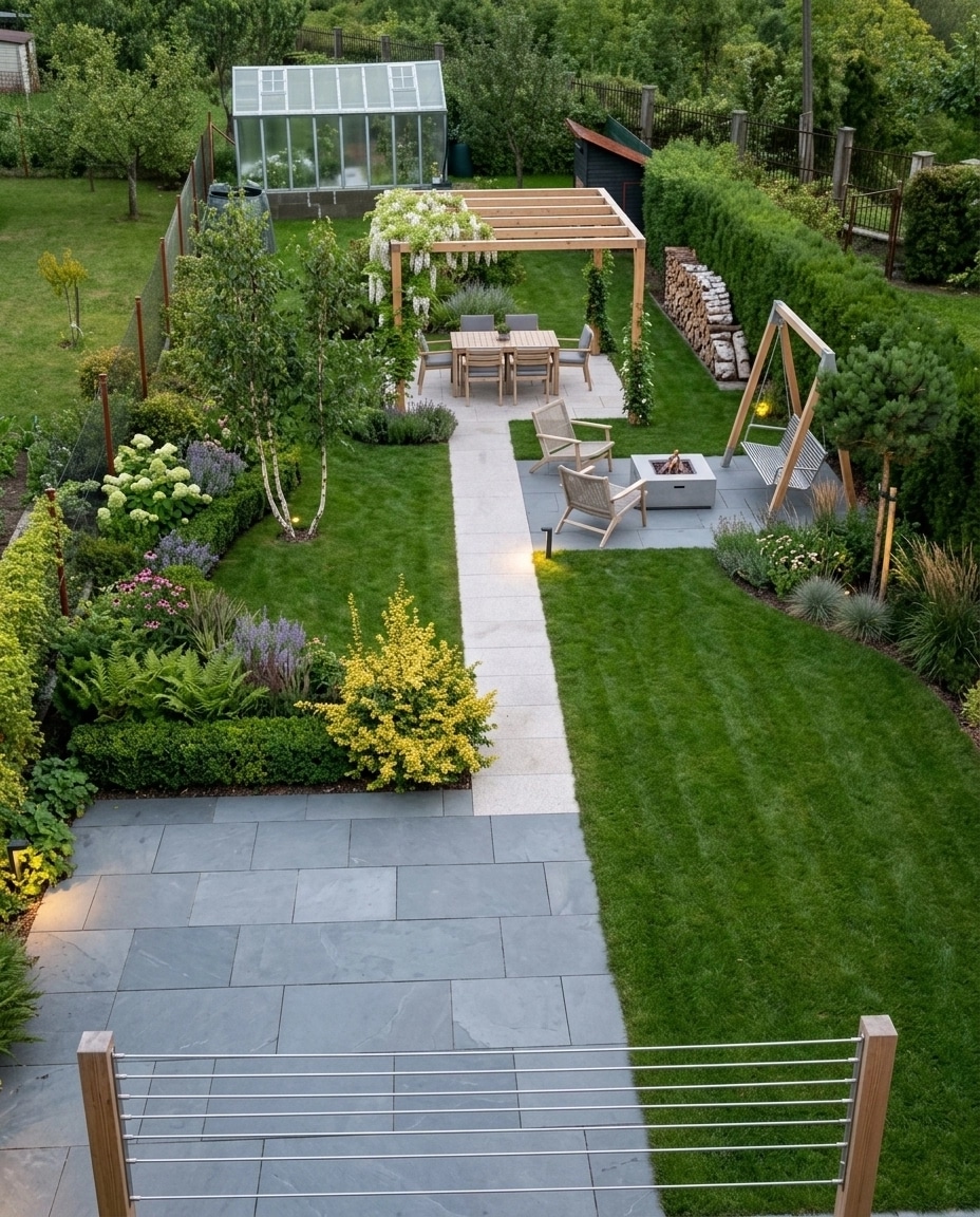 Landscape design in Scandinavian Garden style — Yard by GenRoom AI