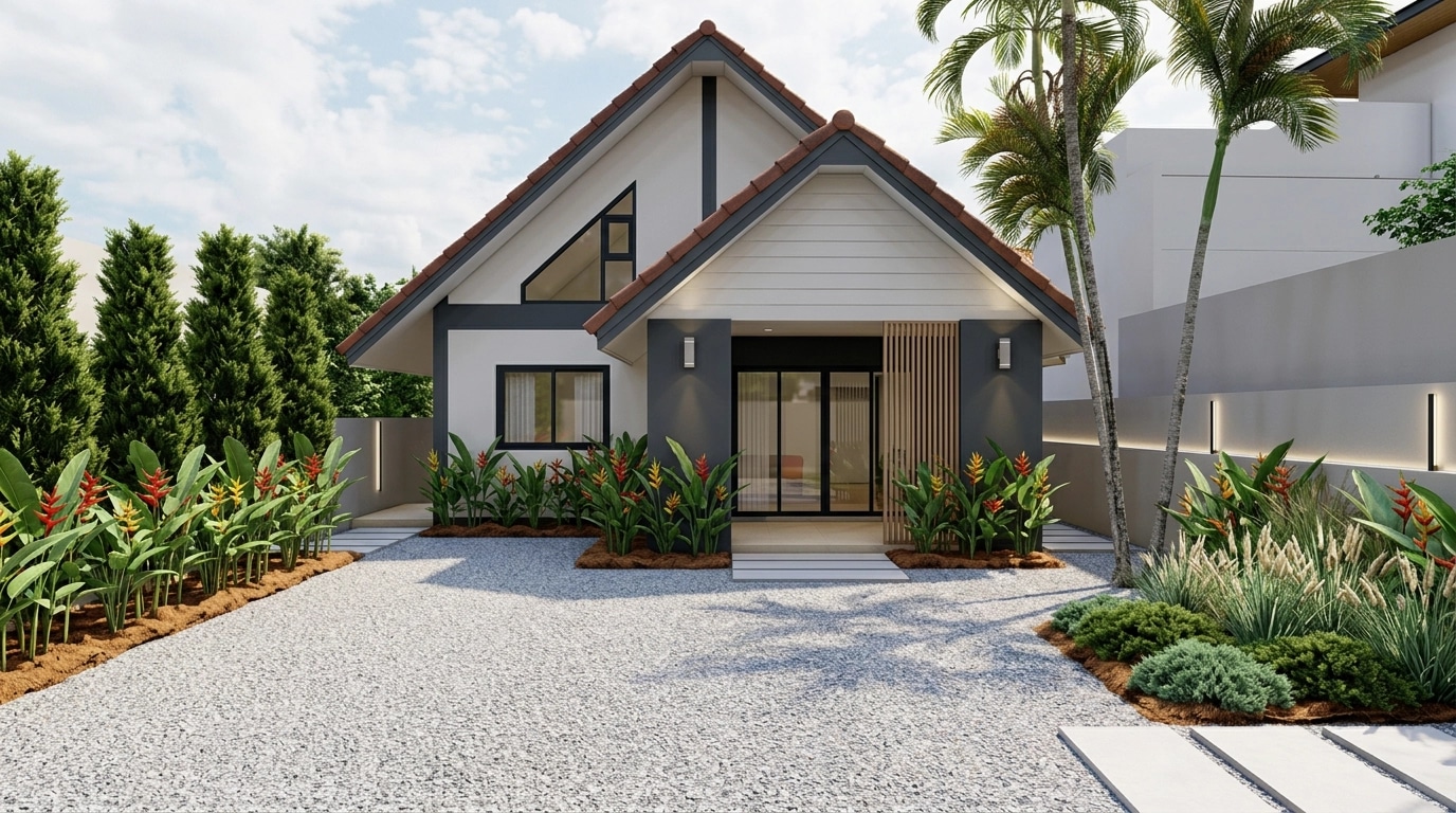 Landscape design in Scandinavian Garden style — Yard by GenRoom AI