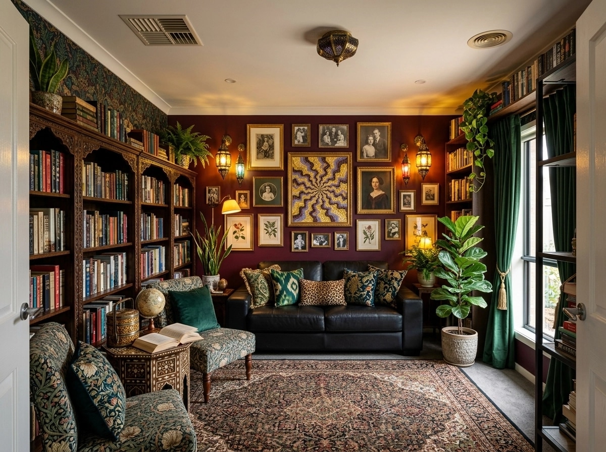Design d'interni in stile Maximalist — library di GenRoom AI