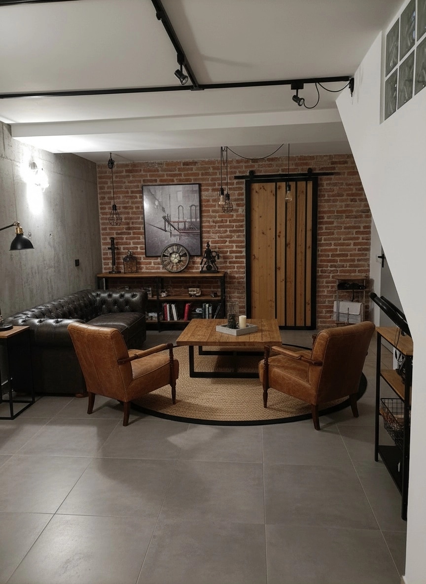 Interior design in Loft / Industrial style — Living Room by GenRoom AI