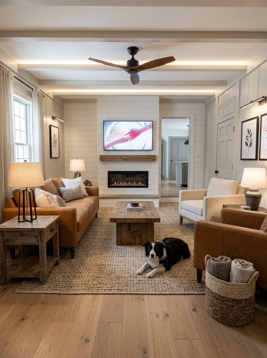 Modern Farmhouse Living Room design — interior photo by GenRoom AI