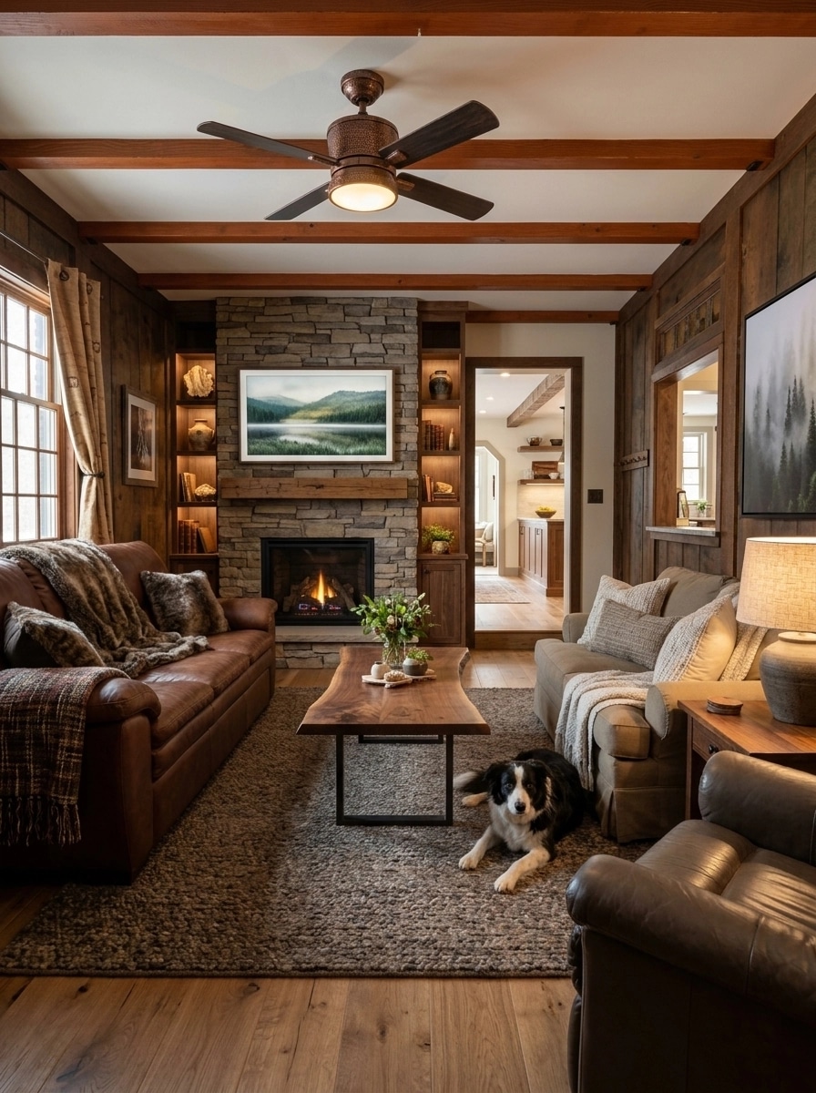 Interior design in Rustic style — Living Room by GenRoom AI