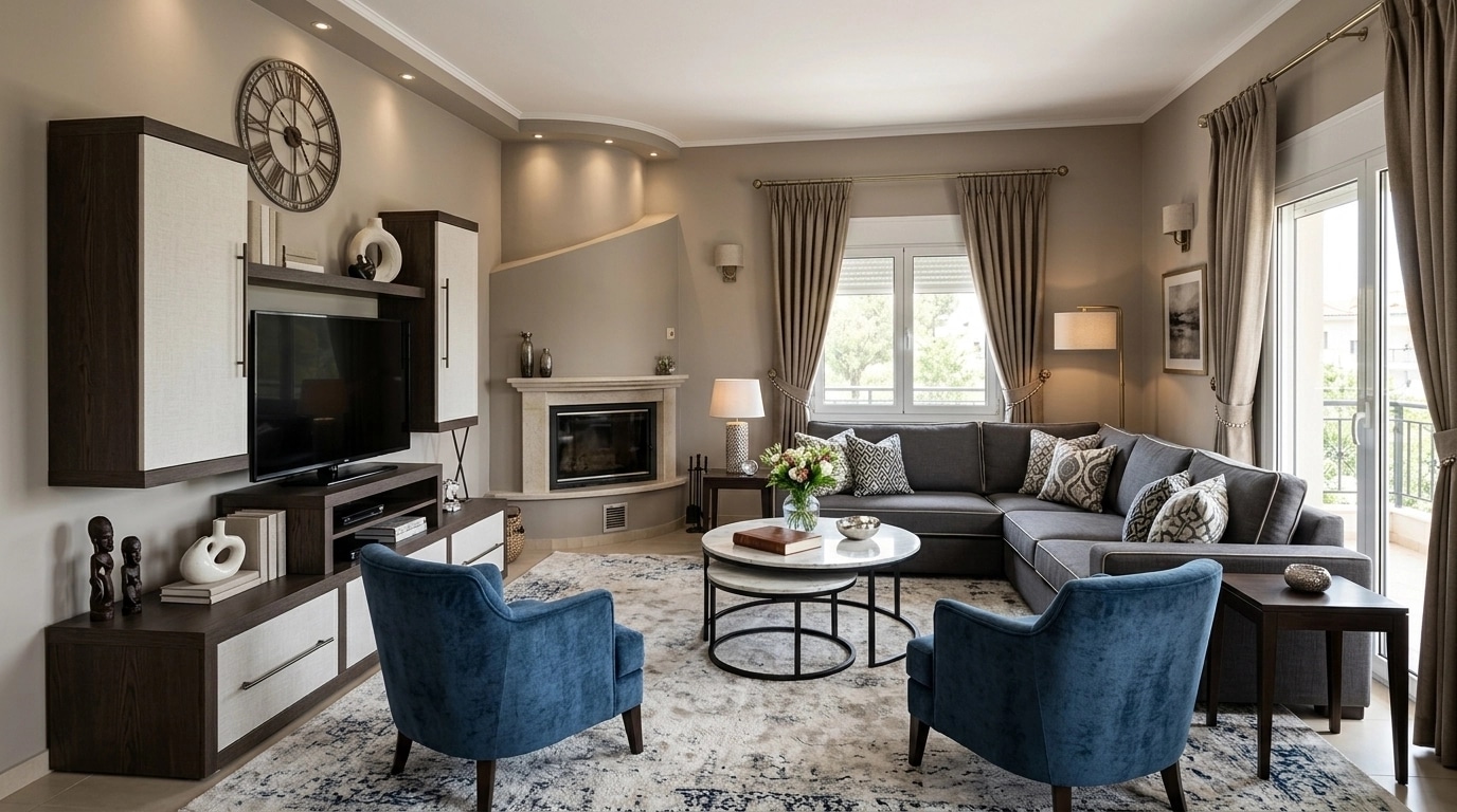 Interior design in Transitional style — Living Room by GenRoom AI