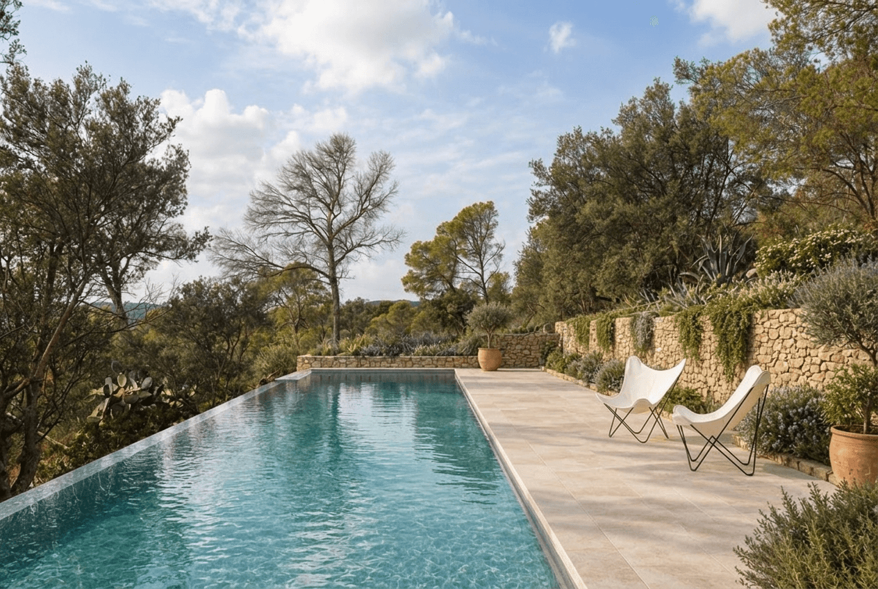 Yard design in Mediterranean Yard style — photo by GenRoom AI