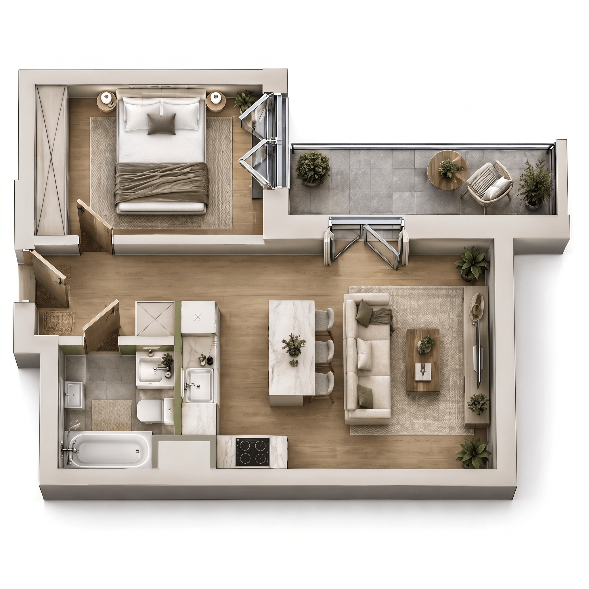 Interior design in Contemporary style — Living Room by GenRoom AI