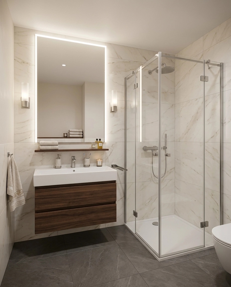 Bathroom interior in Contemporary style — photo by GenRoom AI
