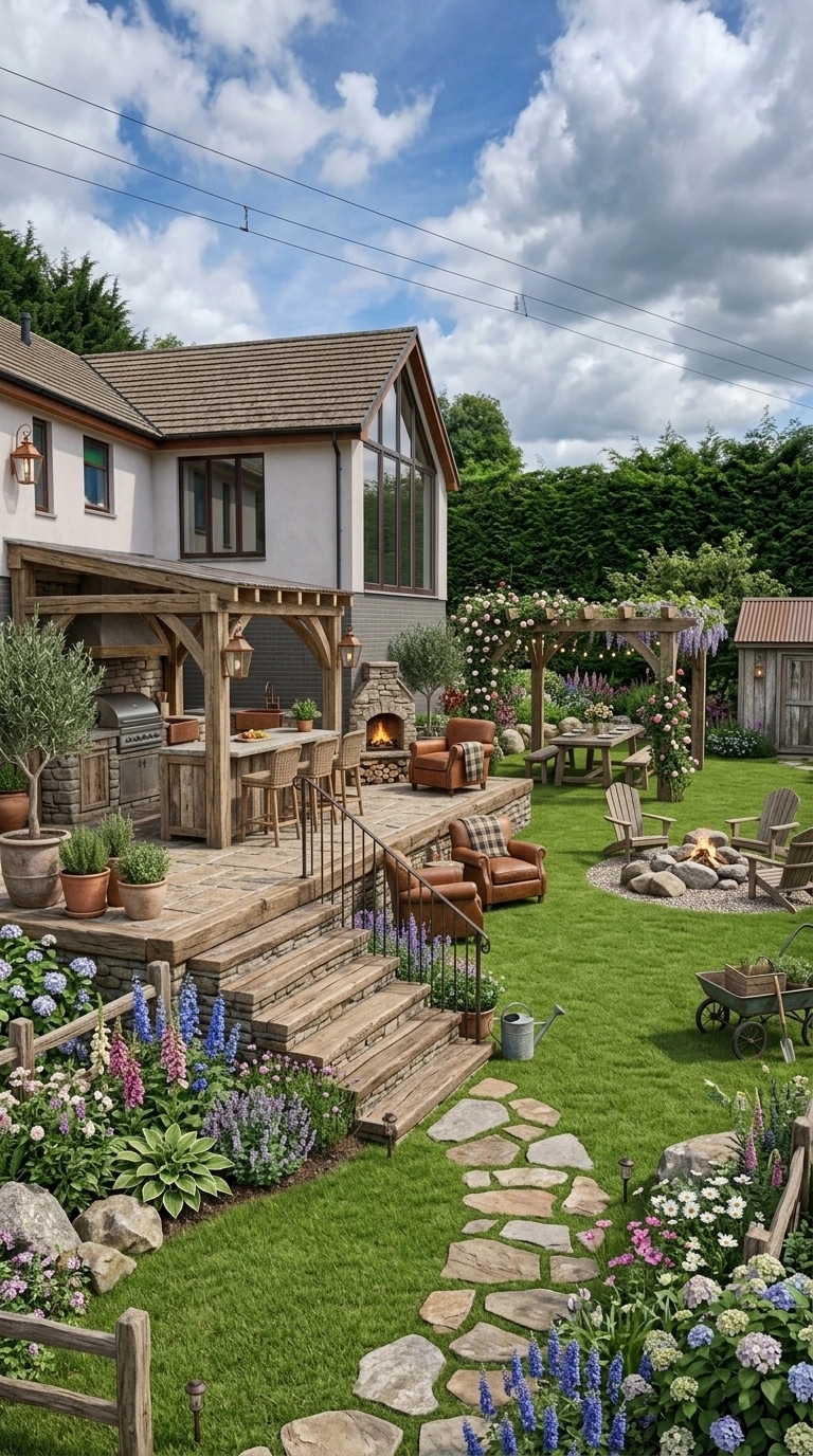 Country Rustic Garden Yard design — yard photo by GenRoom AI