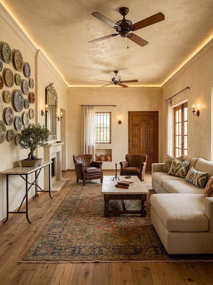 Diseño de interiores en estilo Mediterranean — Salón por GenRoom AI