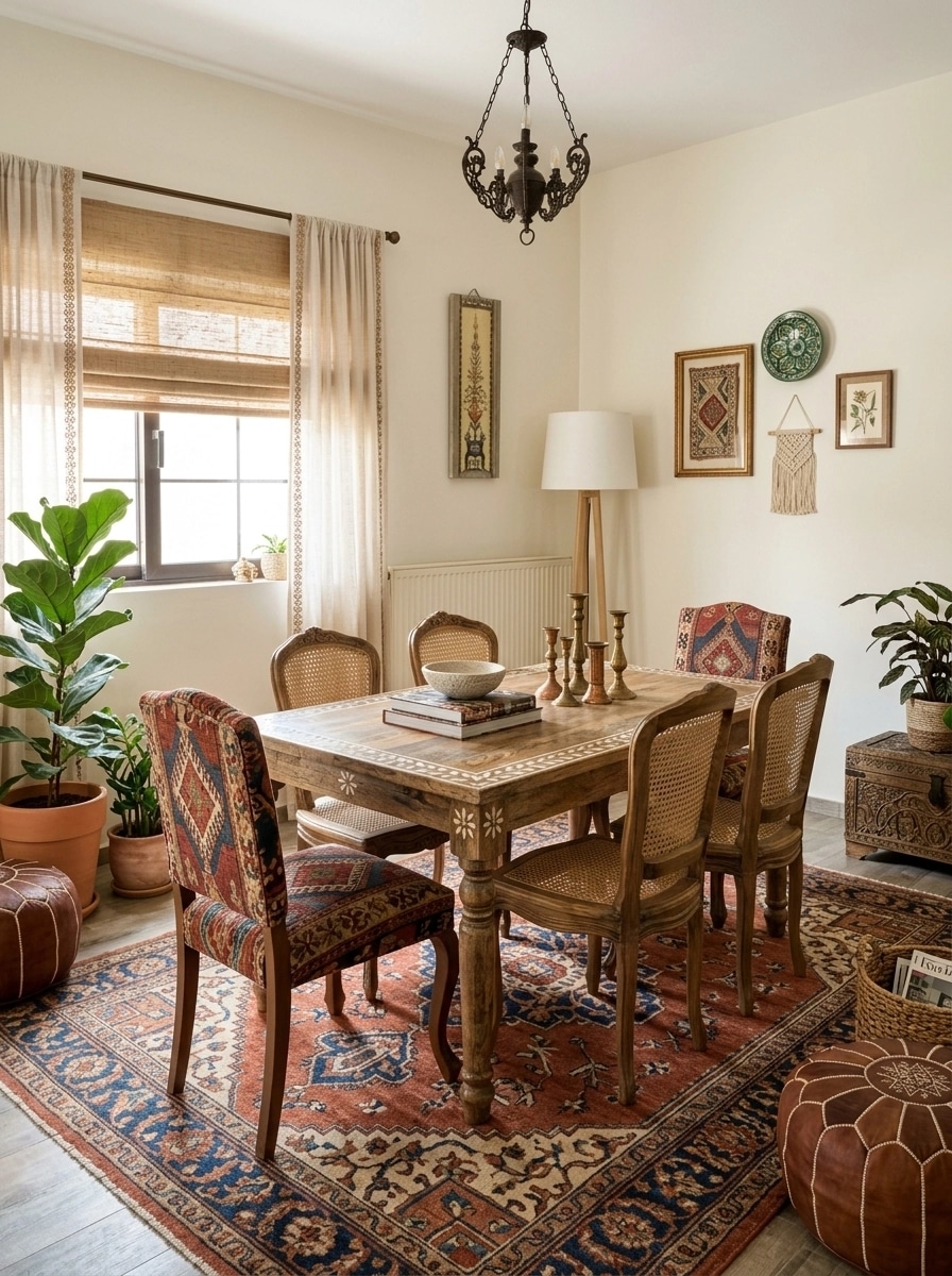 Interior design in Bohemian style — dining_room by GenRoom AI