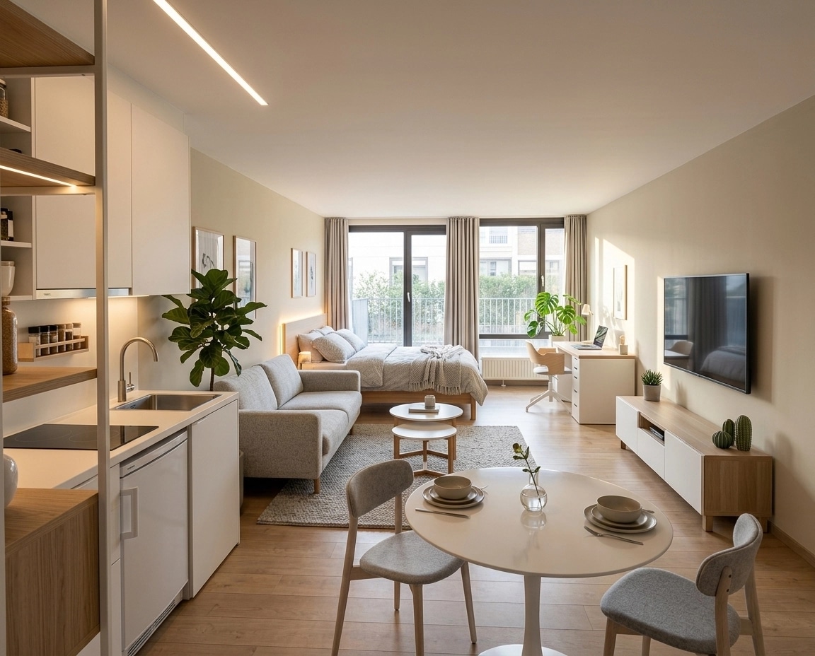 Interior design in Scandinavian style — studio by GenRoom AI