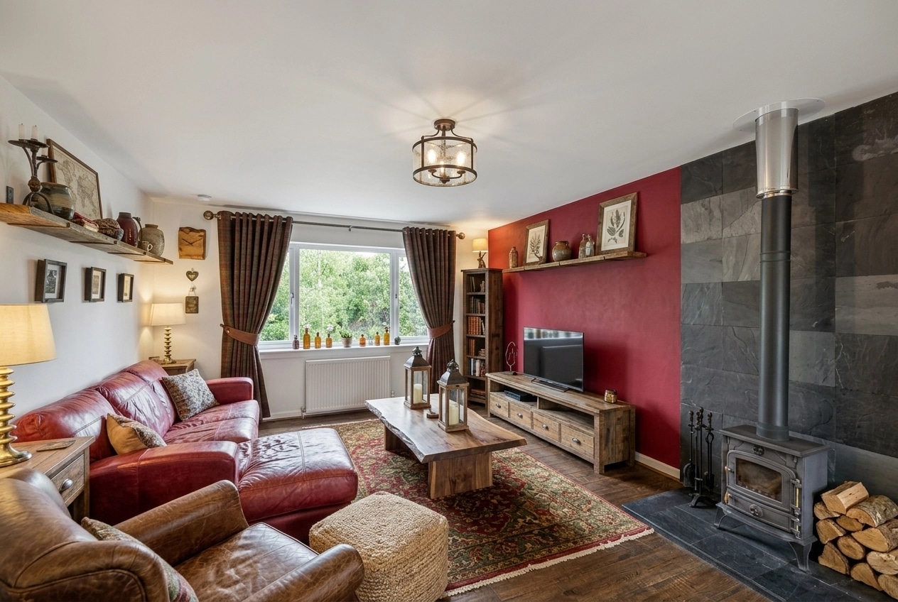Rustic Living Room design — interior photo by GenRoom AI