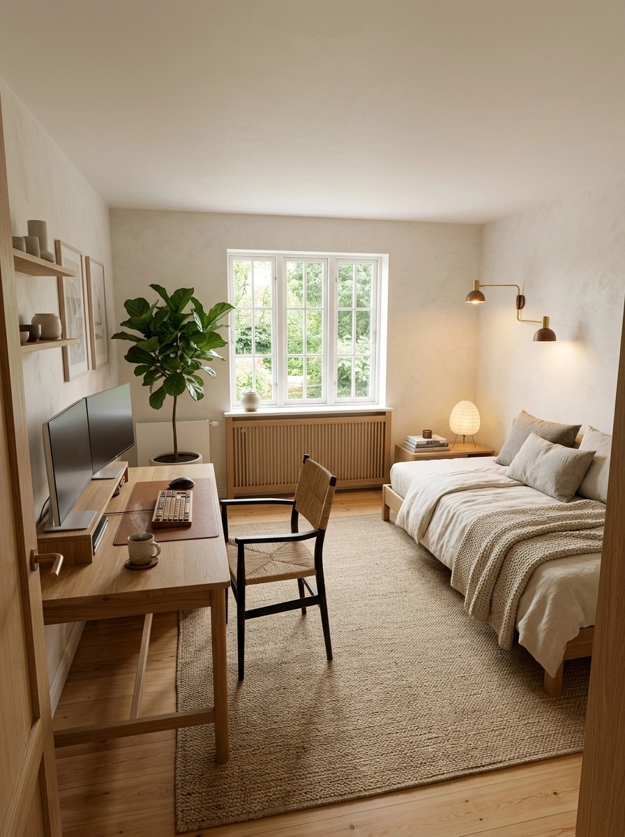 Interior design in Japandi style — home_office by GenRoom AI