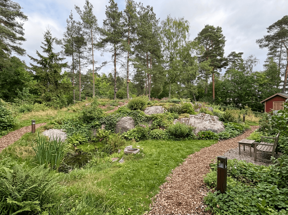 Landscape design in Eco Natural Garden style — Yard by GenRoom AI