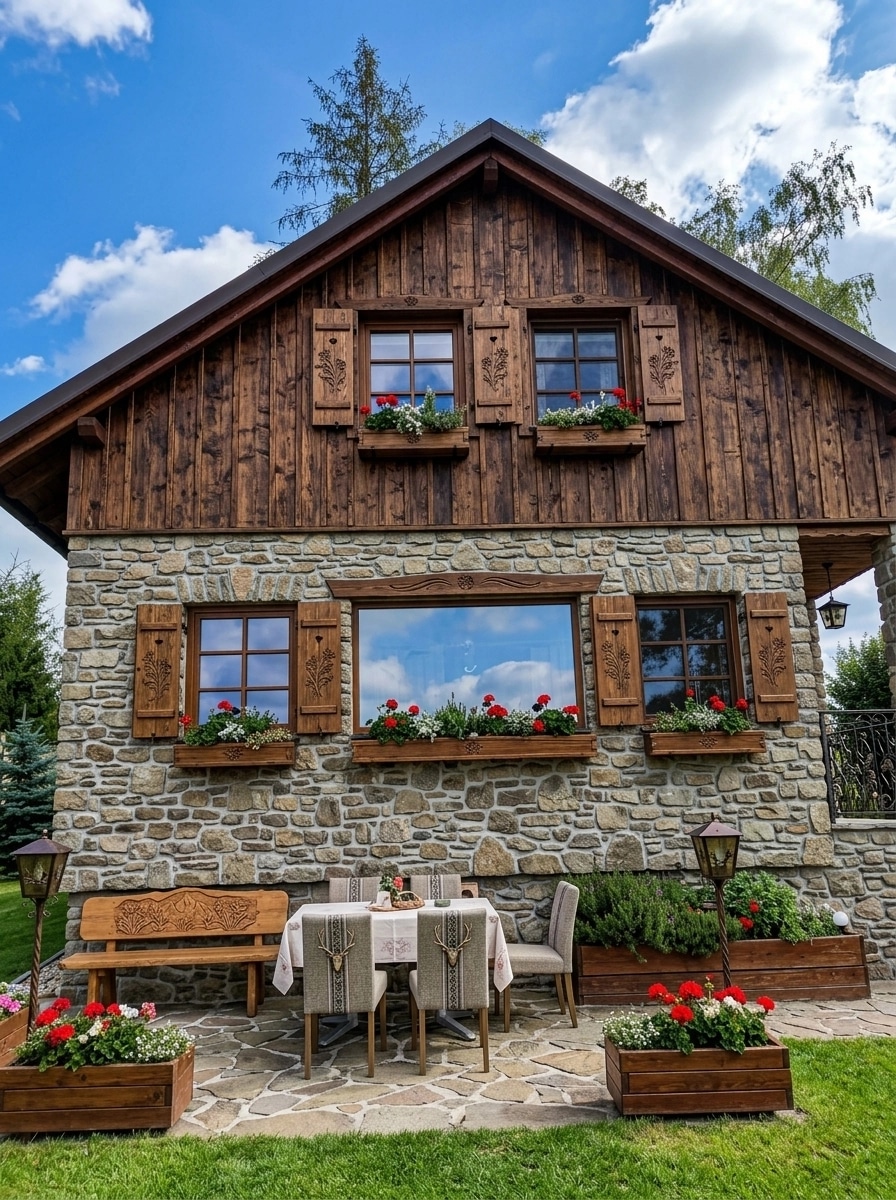 Facade design in Chalet Facade style — photo by GenRoom AI