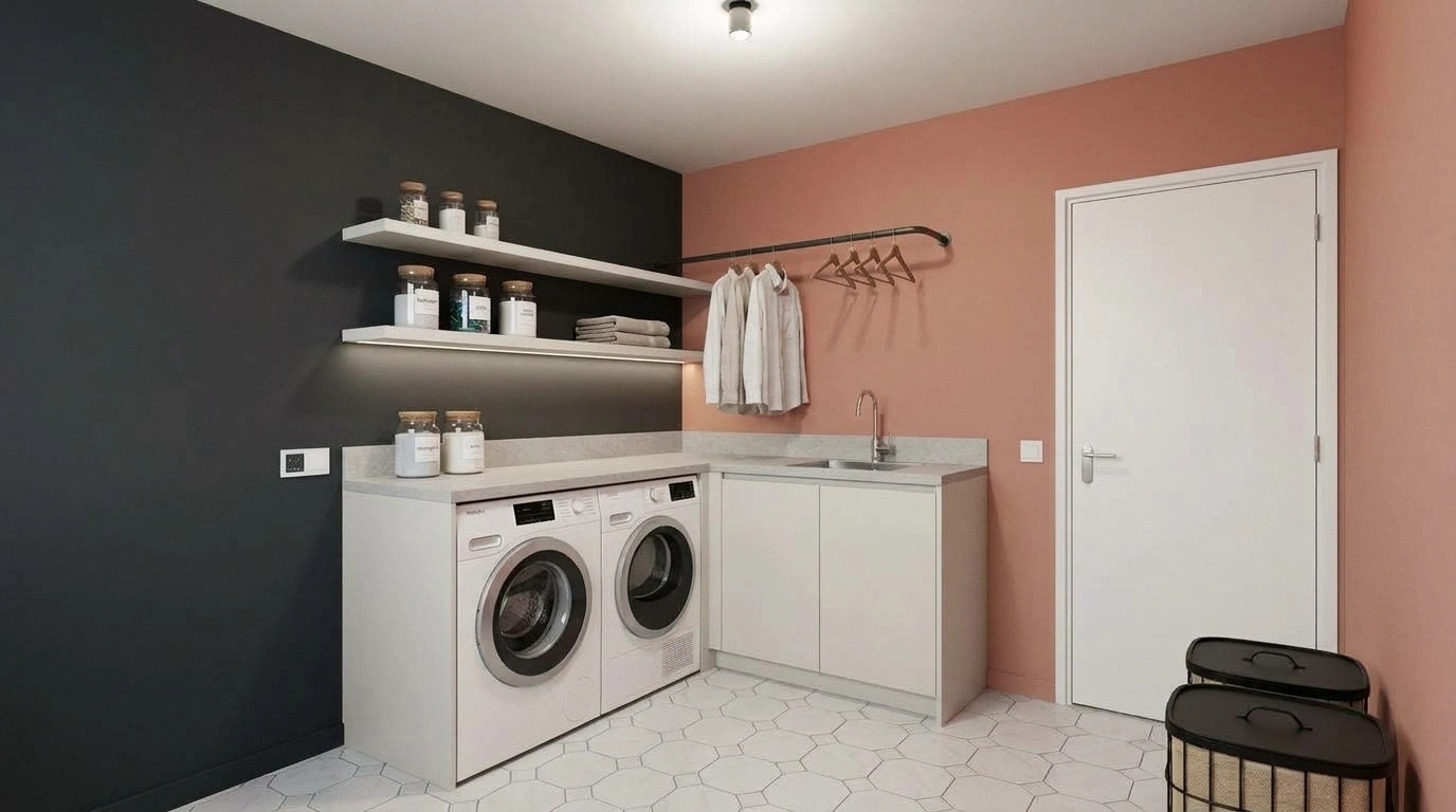 Interior design in Minimalism style — laundry by GenRoom AI