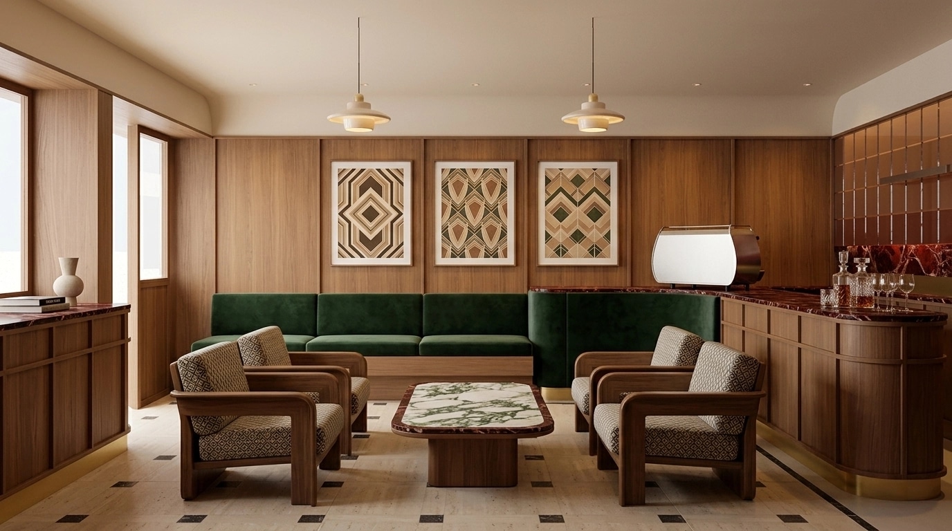Art Deco Living Room design — interior photo by GenRoom AI