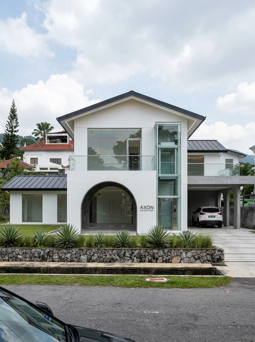 Facade design in Minimalist Facade style — photo by GenRoom AI
