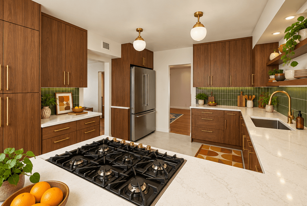 Design de interiores em estilo Mid-Century Modern — Cozinha por GenRoom AI