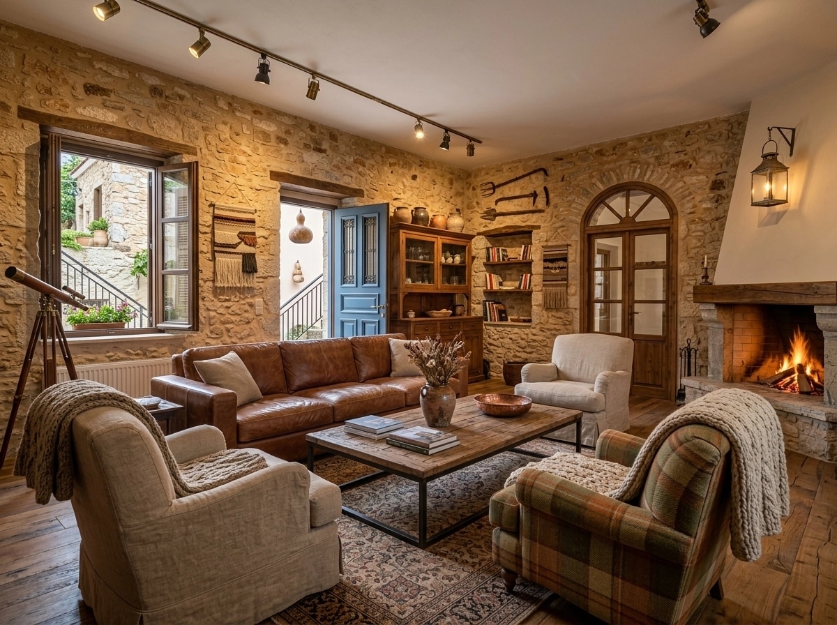 Interior design in Rustic style — Living Room by GenRoom AI
