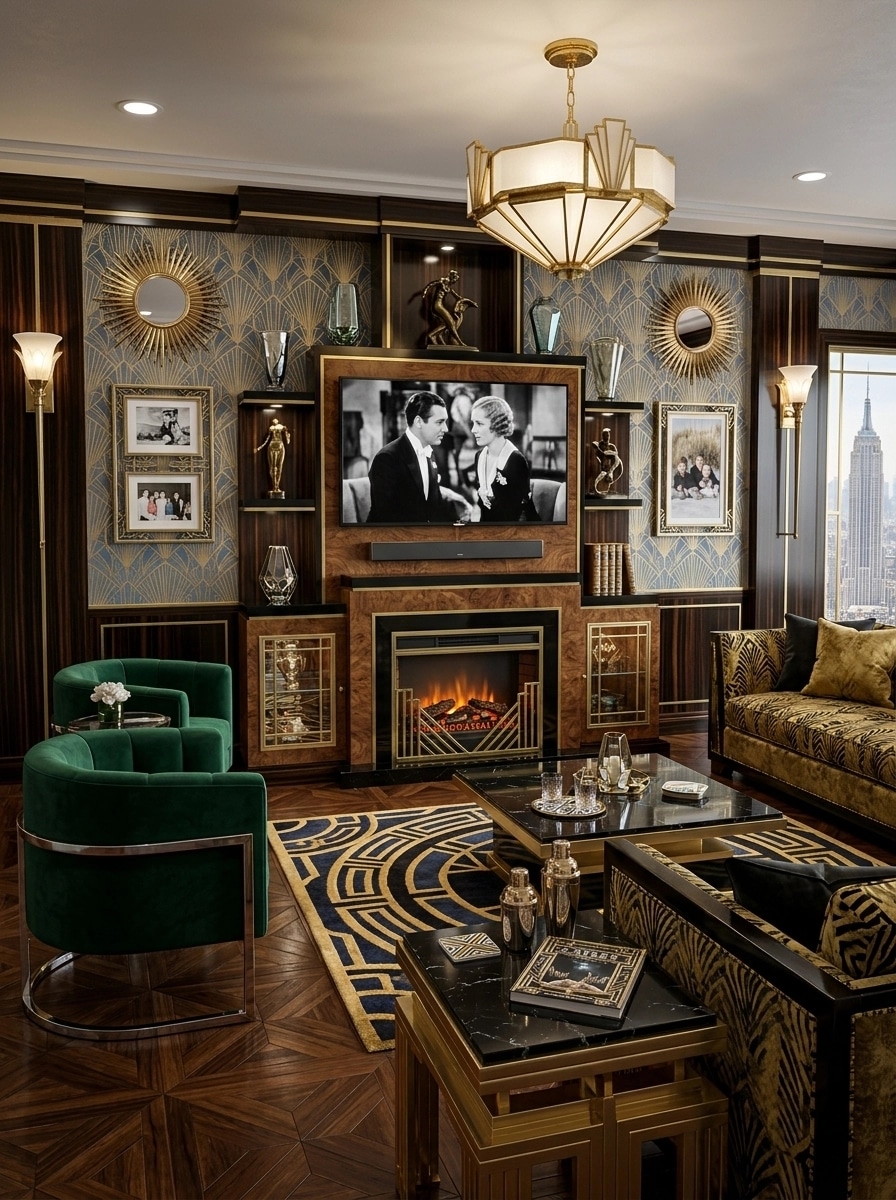 Art Deco Living Room design — interior photo by GenRoom AI