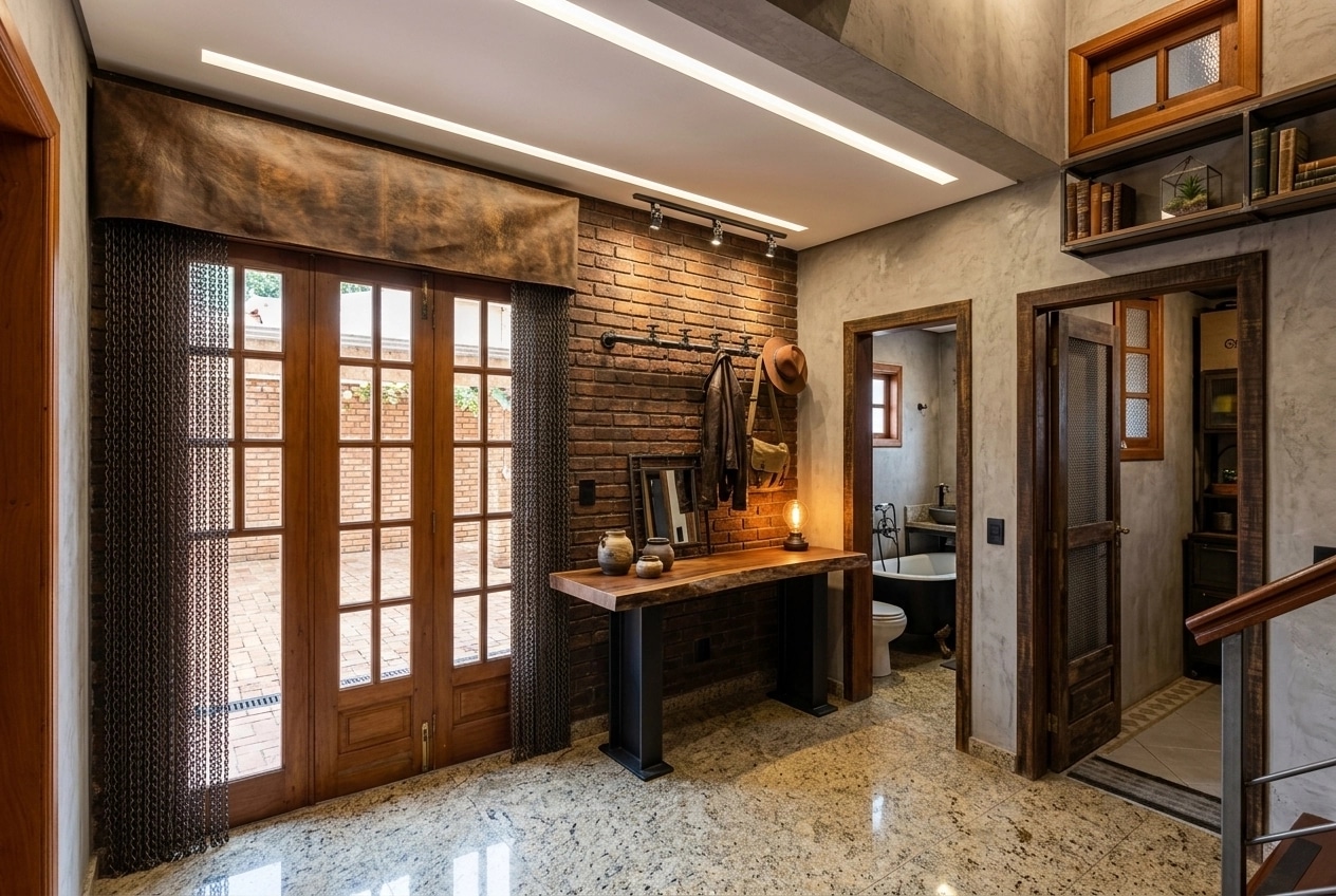 Loft / Industrial Hallway design — interior photo by GenRoom AI