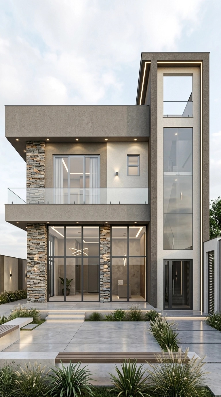 Contemporary Facade Πρόσοψη design — facade photo by GenRoom AI