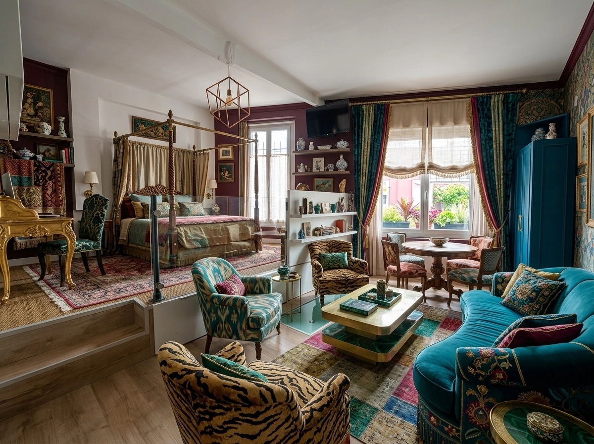 Maximalist Living Room design — interior photo by GenRoom AI