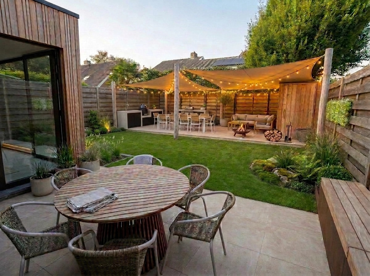 Landscape design in Scandinavian Garden style — Yard by GenRoom AI