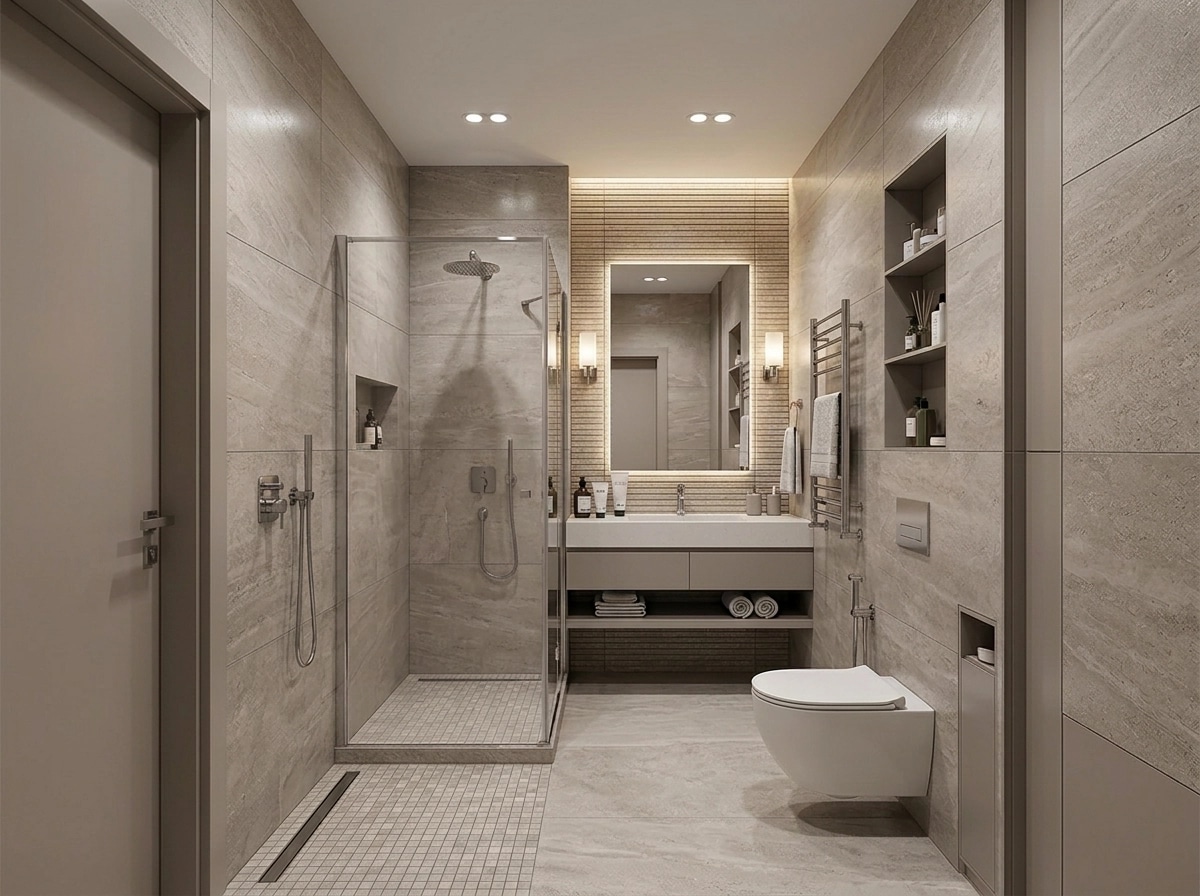Bathroom interior in Contemporary style — photo by GenRoom AI