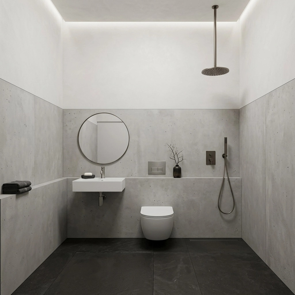Bathroom interior in Minimalism style — photo by GenRoom AI